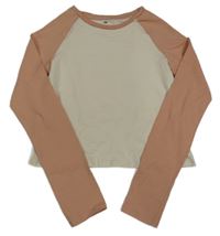 Růžovo-smetanové crop triko H&M