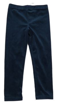 Tmavomodré sametové legíny 