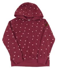 Vínová fleecová mikina s hvězdami a kapucí Yigga