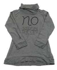 Tmavošedá melírovaná mikina s nápisy a stojáčkem S. Oliver