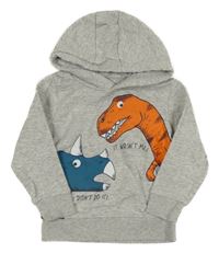 Šedá mikina s dinosaury a kapucí H&M