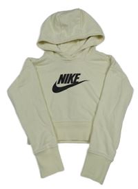 Smetanová crop mikina s logem a kapucí Nike
