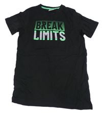 Černé pyžamové tričko s nápisem 