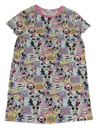 Světlemodor-lila noční košile s Mickeym a Minnie Disney