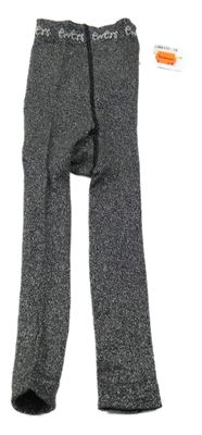 Nové - černo-stříbrné punčochové kamaše