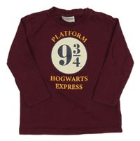 Vínové triko s potiskem - Harry Potter