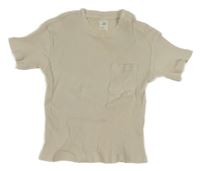Béžové žebrované tričko s kapsou H&M