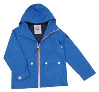 Modrá šusťáková lehká jarní bunda s kapucí Next