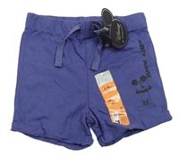 Tmavomodré bavlněné kraťasy s Mickeym Primark 