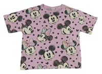 Lila crop tričko s Minií a Mickeym Disney