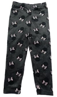 Tmavošedé plyšové legíny s Minnie Primark 