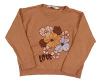 Starorůžový svetr s květy H&M