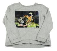 Šedá melírovaná mikina s Bambim H&M