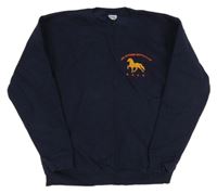 Tmavomodrá mikina s koníkem zn. Fruit of the Loom