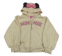 Pudrová propínací mikina s Minnie a kapucí Disney 