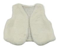 Bílá kožešinová podšitá vesta 