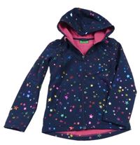 Tmavomodrá softshellová bunda s hvězdičkami a kapucí Mountain Warehouse