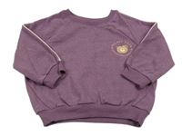 Fialová oversize mikina s medvídkem Dunnes