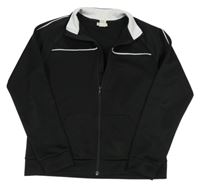 Černo-bílá propínací sportovní mikina s rolákem H&M