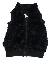 Černá kožešinová vesta Charles Vögele