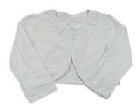 Bílé bavlněné bolerko s krajkou