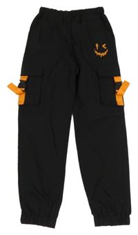 Čené cargo cuff kalhoty s příšerkou Shein