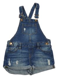 Tmavomodré riflové laclové kraťasy s prošoupáním Denim 