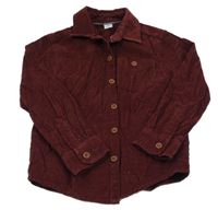 Vínová manšestrová košile Tu