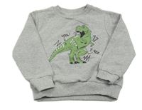 Šedá melírovaná mikina s dinosaury Sinsay