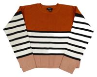 Barevný pruhovaný crop svetr New Look