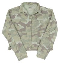 Světlezeleno-béžová army riflová crop bunda Page one young vel. 176