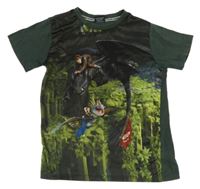 Tmavošedé tričko s potiskem Jak vycvičit draka 