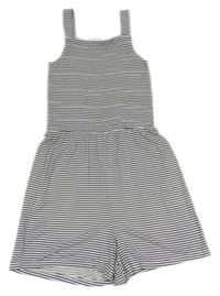 Bílo-černý pruhovaný žabičkový letní overal H&M