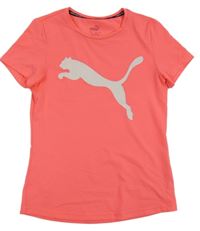 Neonově růžové sportovní tričko s logem Puma