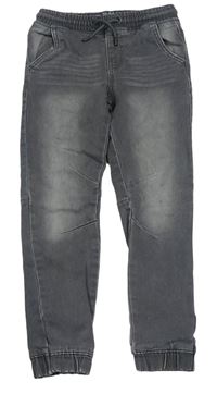 Šedé cuff slim teplákové rifle Denim Co.