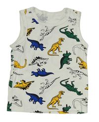 Bílé tílko s dinosaury 