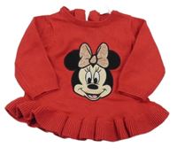 Červený svetr s Minnie a volánkem Disney