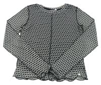 Černo-bílé vzorované síťované triko Coolcat