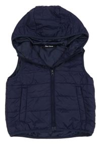 Tmavomodrá prošívaná šusťáková zateplená vesta s kapucí Peter Storm