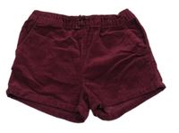 Vínové manšestrové kraťasy s mašlí H&M