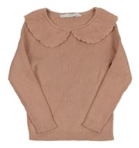 Pudrový žebrovaný úpletový svetr s límečkem PRIMARK