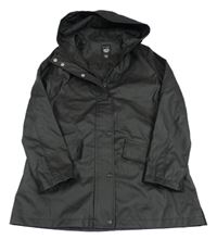 Černý nepromokavý jarní kabát s kapucí New Look