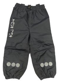 Tmavošedé šusťákové nepromokavé kalhoty s logem Kozi Kidz