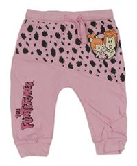 Růžové turecké tepláky s The Flintstones a vzorem PEPCO