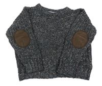 Tmavošedý melírovaný žebrovaný oversize svetr M&Co.