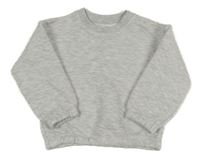 Světlešedá melírovaná prošívaná vyteplená mikina F&F