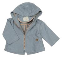 Světlemodrá melírovaná plátěná jarní parka s kapucí Zara