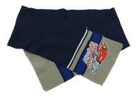 Tmavomodro-safírovo-šedá pletená šála s Cars Disney