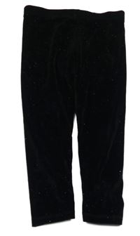 Černé skvrnité sametové legíny F&F