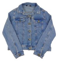 Modrá tepláková riflová bunda s límečkem PEP&CO